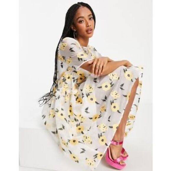 Sister Jane Lady Love Oversized Mini Dress Floral Size M - Picture 6 of 10